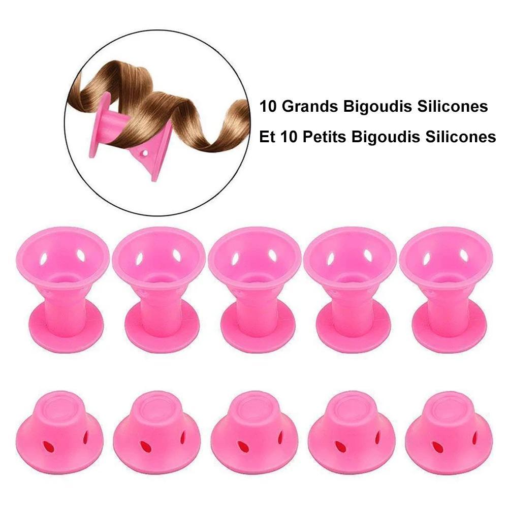20 Pièces Bigoudis en Silicone