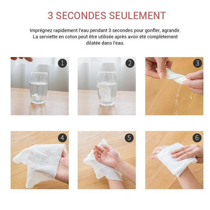 Serviette de Compression Jetable en Coton