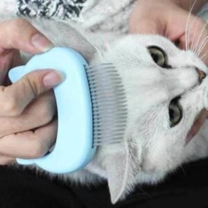 Mini-peigne à poignée souple utilisé pour brosser le pelage d'un chat