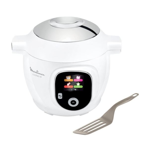 Moulinex Cookeo 6 L – 80 recettes et spatule Multicuiseur Moulinex Cookeo blanc 6 L avec spatule