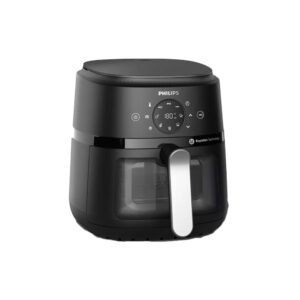 Airfryer Philips NA221/00 noir avec fenêtre de cuisson et poignée argentée