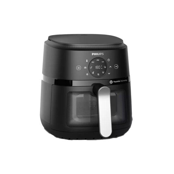 Airfryer Philips NA221/00 – 4,2 L avec fenêtre Airfryer Philips NA221/00 noir avec fenêtre de cuisson et poignée argentée
