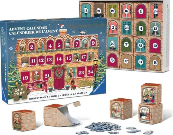 Calendrier de l’Avent puzzle Ravensburger 2026 Noël à la maison — présentation fabricant 2