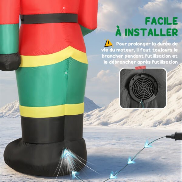 outsunny-casse-noisette-84j-120v90rd-5 Casse-noisette de Noël gonflable Outsunny 84J-120V90RD, 245 cm — visuel 5