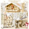 homcom-830-418-calendrier-avent-bois-traineau-6 Village miniature et détails du calendrier lumineux HOMCOM 830-418
