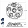 Plan des dimensions du moule Nordic Ware Cozy Village 81948