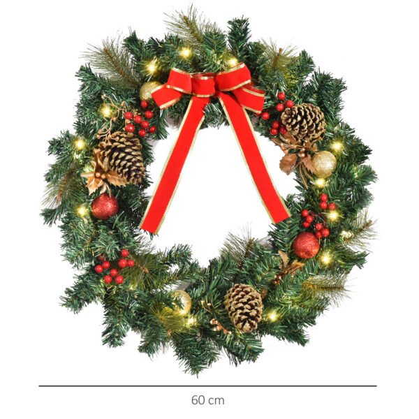 homcom-830-225-couronne-noel-lumineuse-60-cm-3 Dimensions de la couronne de Noël HOMCOM 830-225 de 60 cm