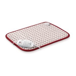 Coussin chauffant Beurer HK Comfort Cosy beige et rouge avec commande à trois niveaux