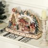 Village de Noël lumineux HOMCOM 830-873V00ND en bois, 20 LED — visuel 7