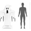 PartyDeco FB426 fantome XXL vue detail Vue du ballon fantôme PartyDeco FB426 avec franges et chaînes noires