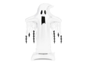 PartyDeco FB426 fantome XXL vue principale Ballon fantôme XXL PartyDeco FB426 blanc sur pied