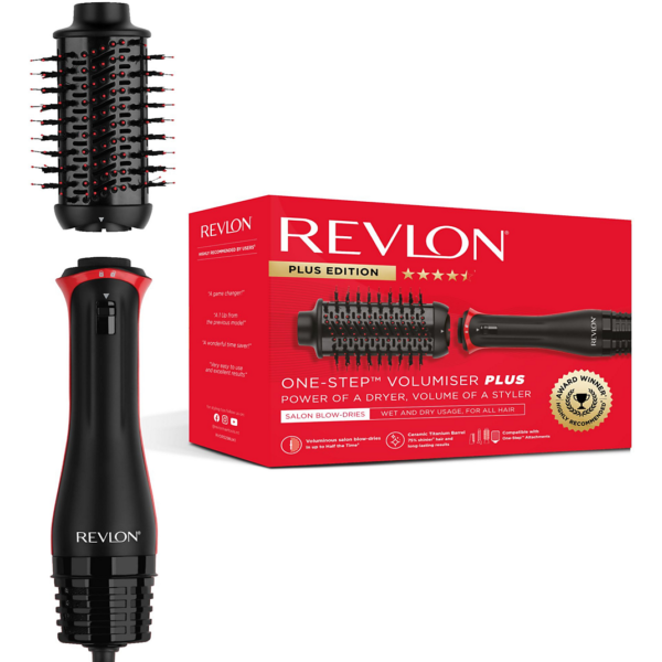 Brosse soufflante Revlon One-Step Volumiser Plus RVDR5298E noire et rouge