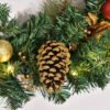 homcom-830-225-couronne-noel-lumineuse-60-cm-8 Pommes de pin, baies et feuillage de la couronne HOMCOM 830-225
