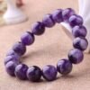 Yousuy 3438 vue complementaire 1 Bracelet à perles violettes en cristal – Ajustable — vue complémentaire 1