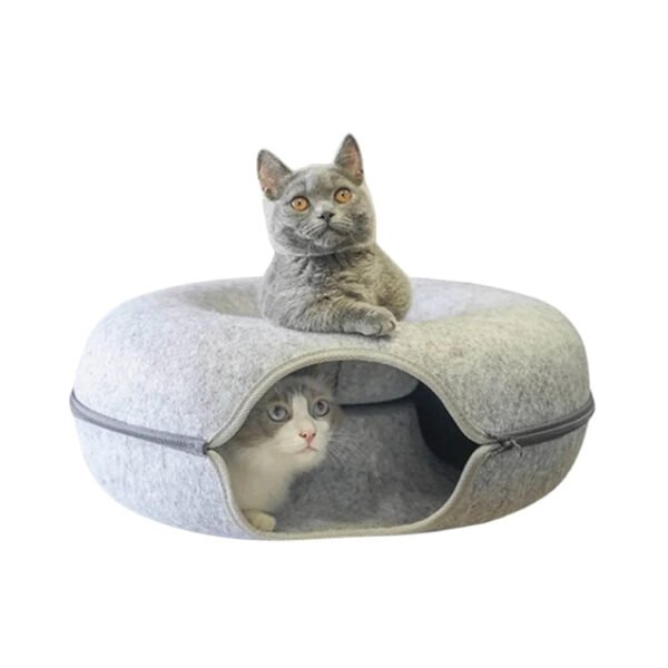 Yousuy 3477 vue complementaire 2 Tunnel et couchage pour chat en feutre avec fermeture zippée – S ou L — vue complémentaire 2