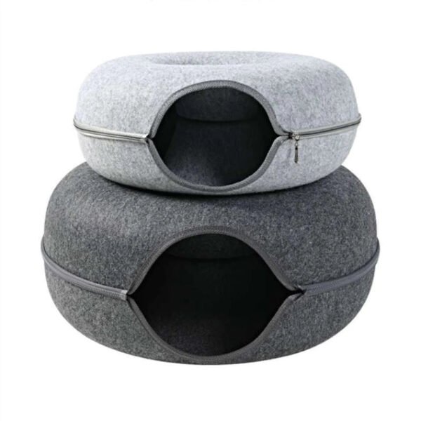 Yousuy 3477 vue complementaire 3 Tunnel et couchage pour chat en feutre avec fermeture zippée – S ou L — vue complémentaire 3