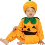Déguisement citrouille bébé Funidelia orange et vert, vue 1