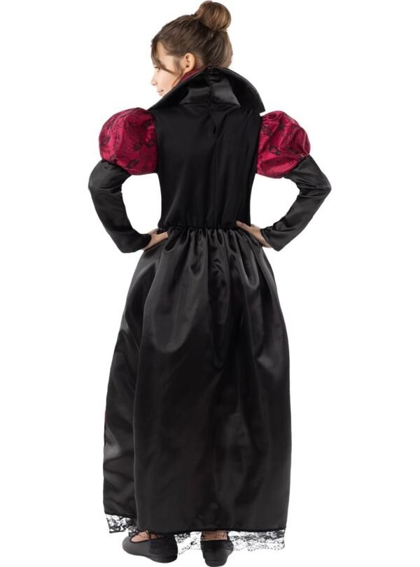 deguisement vampire fille funidelia robe noire et rouge avec col 5 6 ans 2