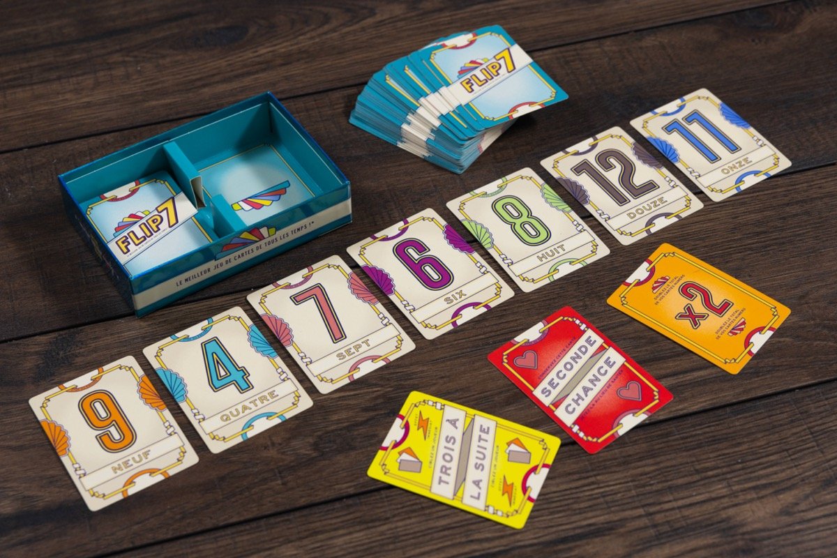 Flip 7 : cartes du jeu et exemple de partie