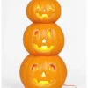 halloween-guirca-29712-face Trois citrouilles lumineuses Halloween Guirca, vue de face