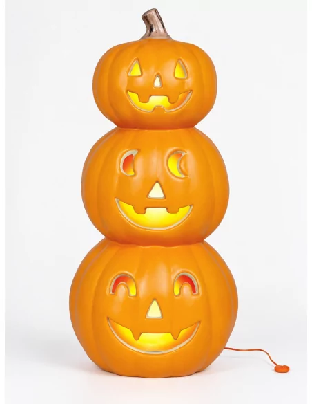halloween-guirca-29712-face Trois citrouilles lumineuses Halloween Guirca, vue de face