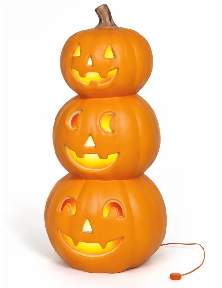 halloween-guirca-29712-profil Trois citrouilles lumineuses Halloween Guirca, vue de trois quarts