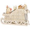 homcom-830-418-calendrier-avent-bois-traineau-10 Vue de côté du calendrier traîneau HOMCOM 830-418