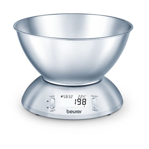 beurer-ks54-1 Balance de cuisine Beurer KS 54 avec bol inox, vue de face