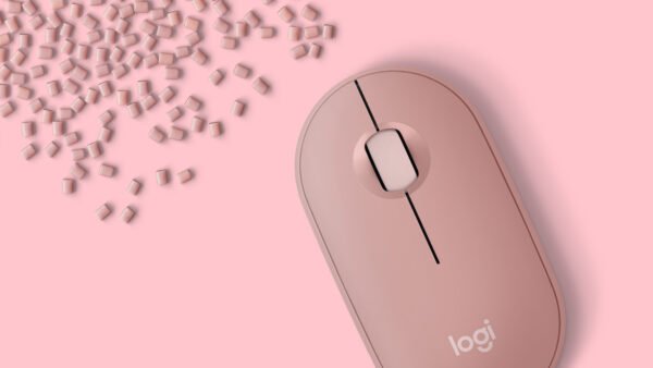 logitech-pebble-m350s-rose-8 Présentation des matériaux de la Logitech Pebble M350s rose