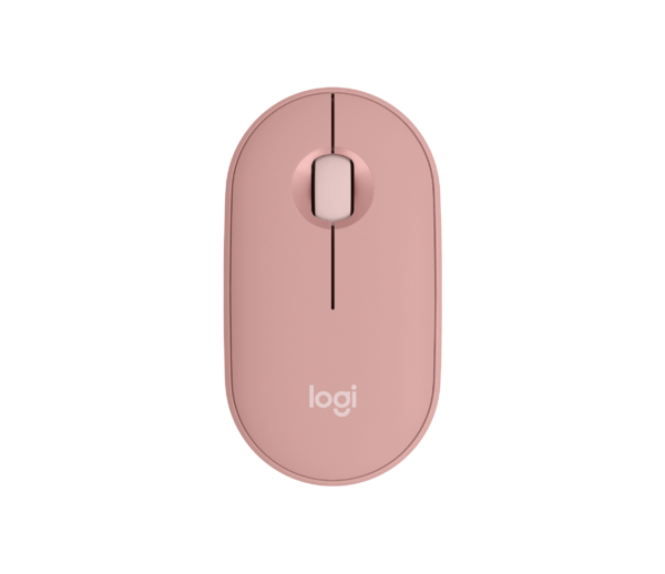 logitech-pebble-m350s-rose-1 Logitech Pebble Mouse 2 M350s rose vue de dessus
