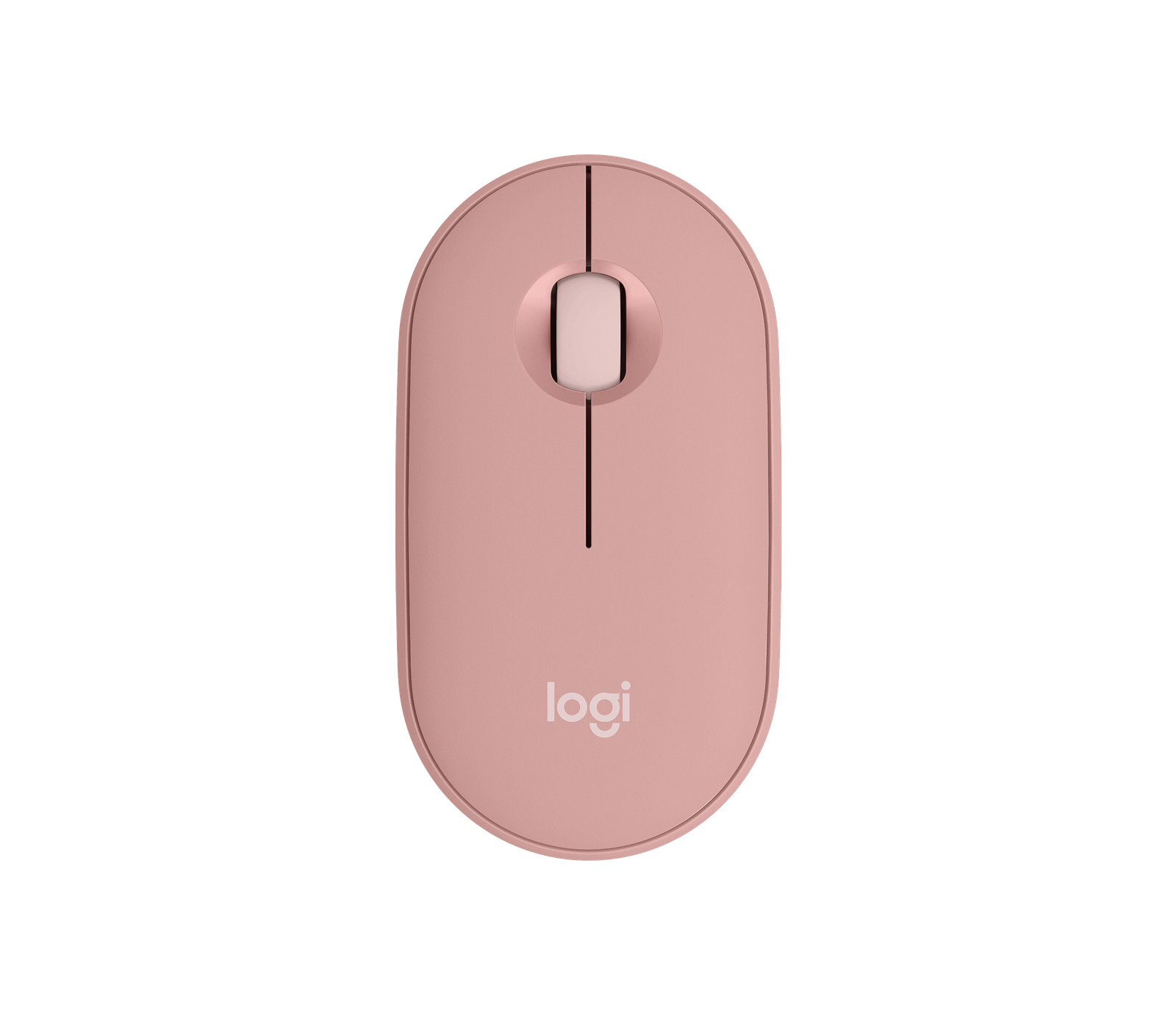 Logitech Pebble Mouse 2 M350s rose vue de dessus