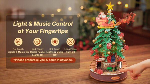 rolife-ams01-sapin-noel-musical-9 Commande tactile de l’éclairage et de la musique Rolife AMS01