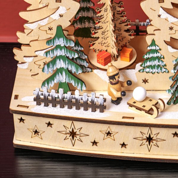Village de Noël lumineux HOMCOM 830-873V00ND en bois, 20 LED — visuel 8